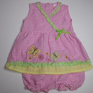 Mon Petit 24M Girls Seersucker Summer Outfit